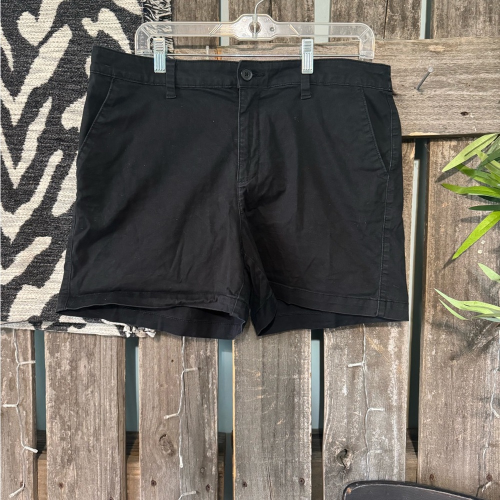 a new day Black Flat Front Women's Chino Shorts